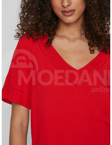 VILA - VIMESA DETAIL V-NECK S/S TOP/SU - NOOS Тбилиси - изображение 3