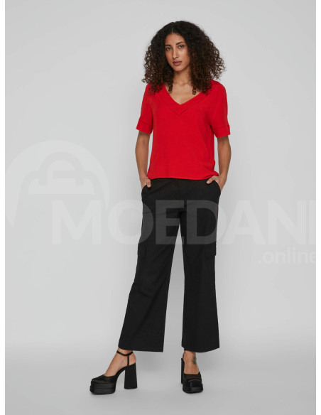 VILA - VIMESA DETAIL V-NECK S/S TOP/SU - NOOS Тбилиси - изображение 4