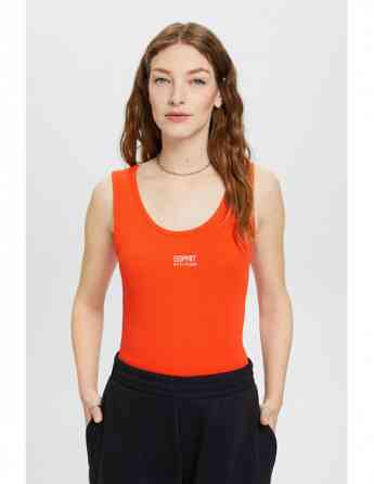 ESPRIT - Ribbed tank top with embroidered logo თბილისი