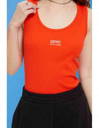 ESPRIT - Ribbed tank top with embroidered logo თბილისი