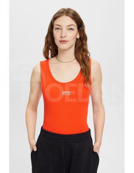 ESPRIT - Ribbed tank top with embroidered logo Тбилиси - изображение 1