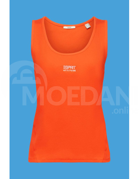 ESPRIT - Ribbed tank top with embroidered logo Тбилиси - изображение 7