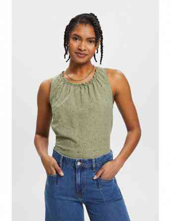 ESPRIT - Sleeveless linen blend blouse with floral print თბილისი