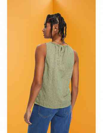 ESPRIT - Sleeveless linen blend blouse with floral print თბილისი