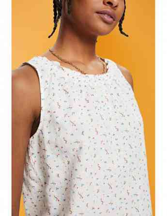 ESPRIT - Sleeveless linen blend blouse with floral print თბილისი