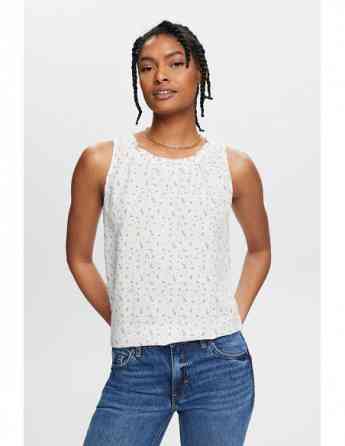 ESPRIT - Sleeveless linen blend blouse with floral print თბილისი