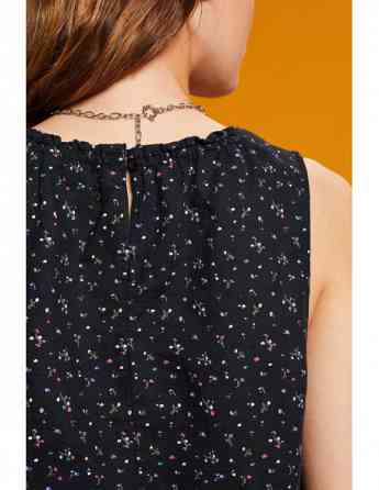 ESPRIT - Sleeveless linen blend blouse with floral print თბილისი