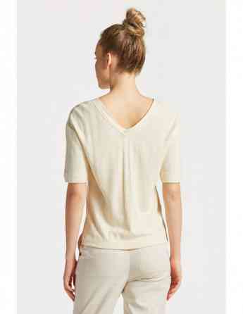 Gant - GANT LINEN RIB SS V-NECK T-SHIRT თბილისი