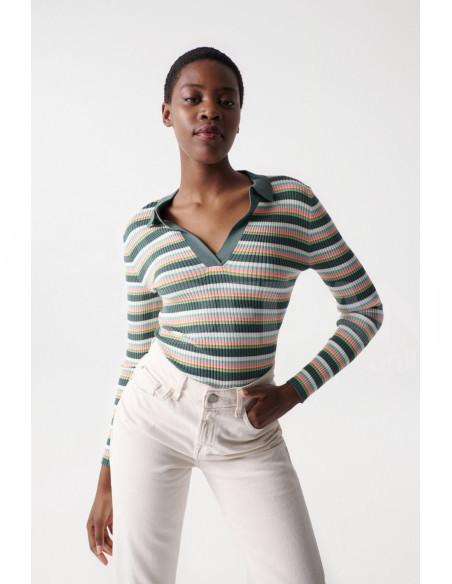 Salsa Jeans - RIBBED KNIT POLO SHIRT თბილისი - photo 1