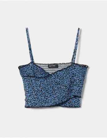Tally Weijl - BLUE FLORAL TOP WITH ELASTIC STRAPS თბილისი