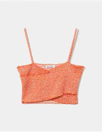 Tally Weijl - ORANGE FLORAL TOP WITH ELASTIC STRAPS თბილისი