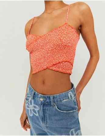 Tally Weijl - ORANGE FLORAL TOP WITH ELASTIC STRAPS თბილისი