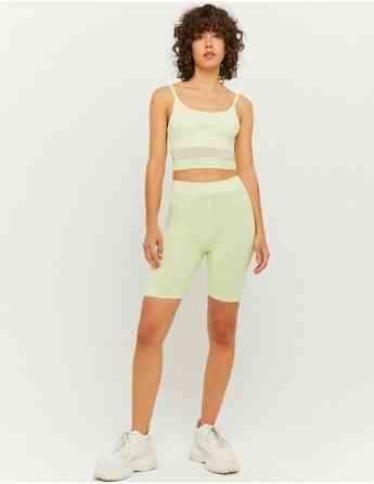 Tally Weijl - GREEN SLEEVELESS PRINTED CROP TOP თბილისი