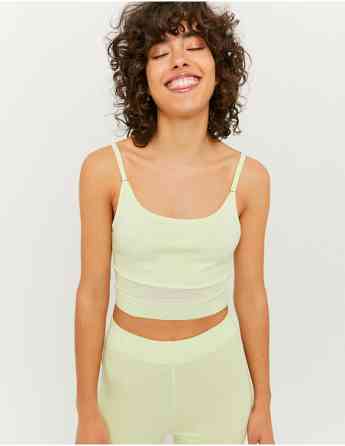 Tally Weijl - GREEN SLEEVELESS PRINTED CROP TOP თბილისი