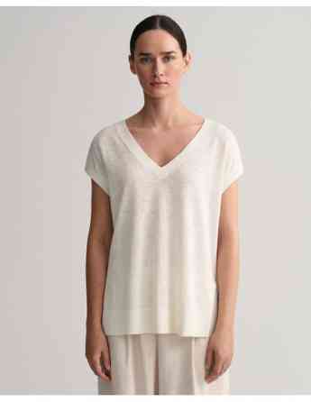 Gant - Linen Blend V-Neck Vest თბილისი