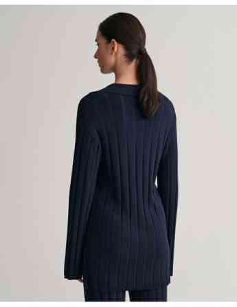 Gant - Rib Knit Open Collar Sweater თბილისი