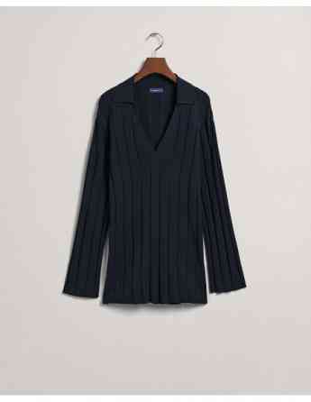 Gant - Rib Knit Open Collar Sweater თბილისი