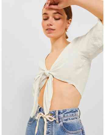 JJXX - JXTINE LINEN CROPPED SS TOP WVN თბილისი
