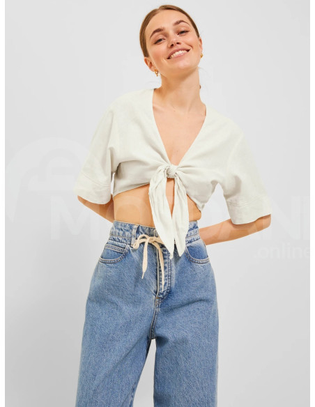 JJXX - JXTINE LINEN CROPPED SS TOP WVN თბილისი - photo 2