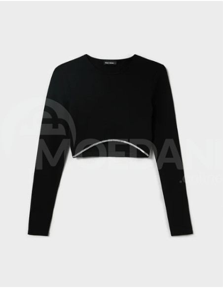 Tally Weijl - BLACK CROPPED TOP WITH STRASS Тбилиси - изображение 5