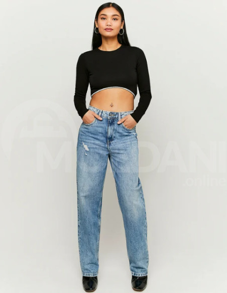 Tally Weijl - BLACK CROPPED TOP WITH STRASS Тбилиси - изображение 1