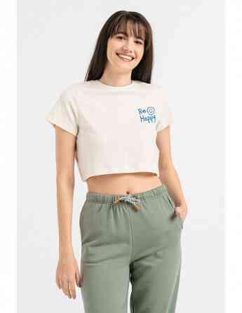 Noisy May - NMFRAN  CROPPED PRINTED T-SHIRT Tbilisi