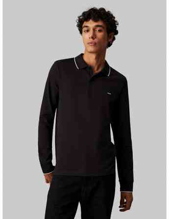 CALVIN KLEIN - STRETCH PIQUE TIPPING LS POLO თბილისი