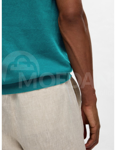 SELECTED HOMME - SLHLAKE LINEN SS POLO Тбилиси - изображение 5