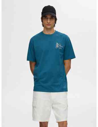 SELECTED HOMME - SLHRELAXARIES PRINT SS O-NECK TEE თბილისი