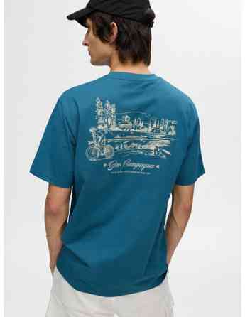 SELECTED HOMME - SLHRELAXARIES PRINT SS O-NECK TEE თბილისი