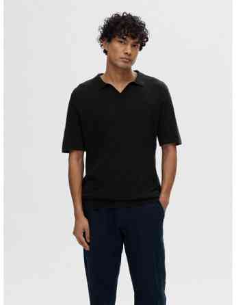 SELECTED HOMME - SLHBERG LINEN SS KNIT OPEN POLO Tbilisi