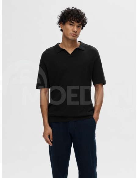 SELECTED HOMME - SLHBERG LINEN SS KNIT OPEN POLO Tbilisi - photo 1