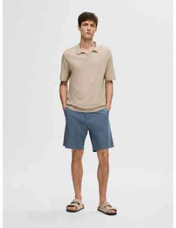 SELECTED HOMME - SLHBERG LINEN SS KNIT OPEN POLO Tbilisi