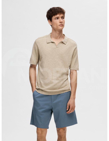 SELECTED HOMME - SLHBERG LINEN SS KNIT OPEN POLO Tbilisi - photo 1