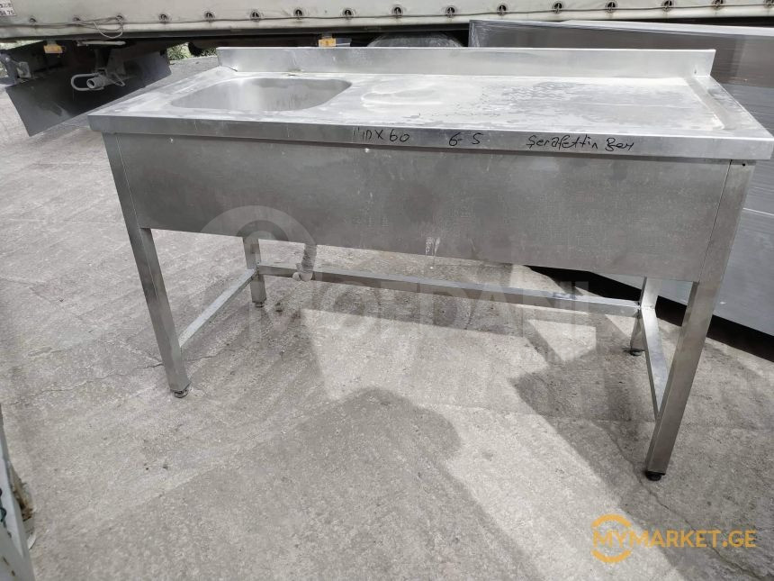 უჟანგავი მეტალოს სამუშაო მაგიდა ნიჟარით ევროპიდან+განვადება თბილისი - photo 1