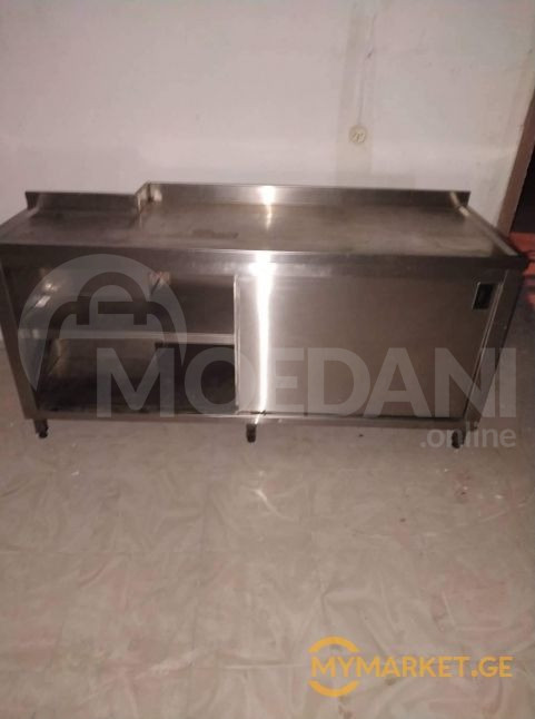 უჟანგავი ლითონის სამუშაო მაგიდა თაროებით ევროპიდან+განვადება თბილისი - photo 1