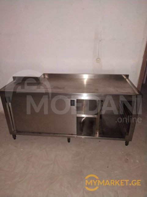 უჟანგავი ლითონის სამუშაო მაგიდა თაროებით ევროპიდან+განვადება თბილისი - photo 3