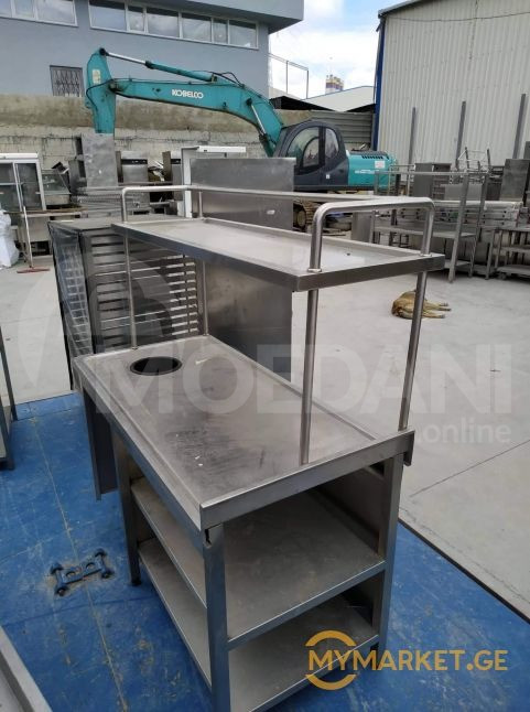 უჟანგავი ლითონის სამუშაო მაგიდა თაროებით ევროპიდან+განვადება თბილისი - photo 1