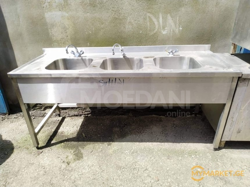 უჟანგავი ლითონის 3 ნიჟარიანი მააგიდა ევროპიდან+განვადება თბილისი - photo 1