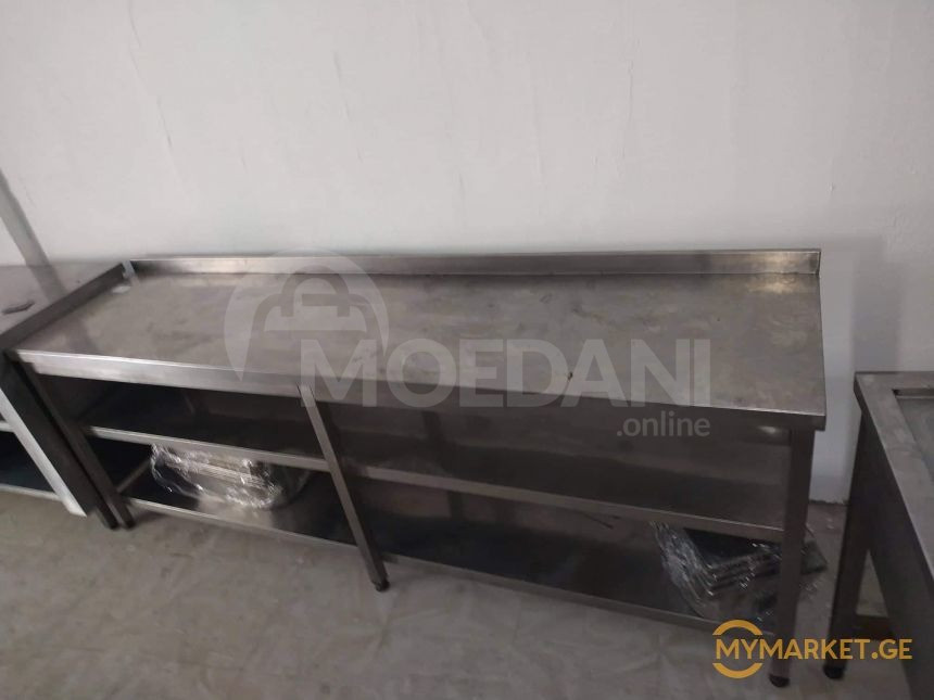 უჟანგავი ლითონის სამუშაო მაგიდა თაროებით ევროპიდან+განვადება თბილისი - photo 1
