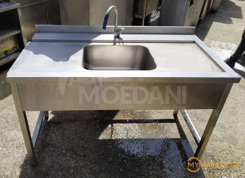 უჟანგავი ლითონის სამუშაო მაგიდა ნიჟარით ევროპიდან+განვადება თბილისი - photo 1