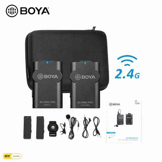 ☘️Boya BY-WM4 PRO-K1 ბლუთუზ ხმის ჩამწერი☘️ თბილისი
