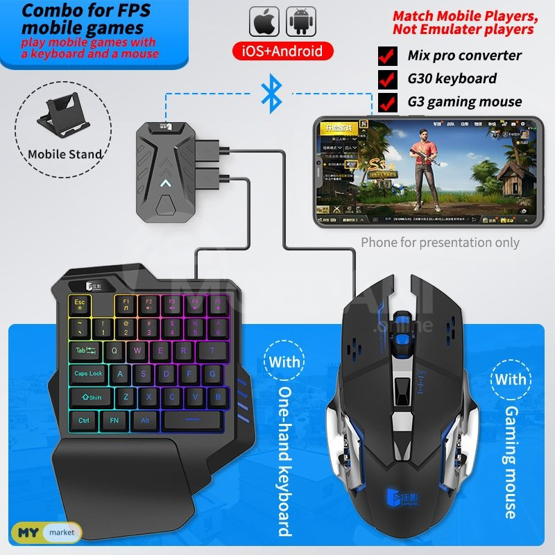 ☘️ PuBg keyboard mouse set phone keyboard and joystick☘ Tbilisi - photo 4