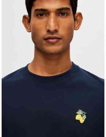 SELECTED HOMME - SLHGARLAND EMB SS O-NECK TEE Tbilisi