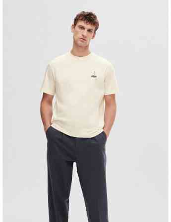 SELECTED HOMME - SLHGARLAND EMB SS O-NECK TEE Tbilisi