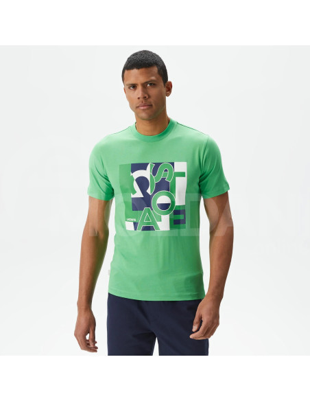 Lacoste - Lacoste Men's Slim Fit Crew Neck Printed Green T-Shirt Тбилиси - изображение 1