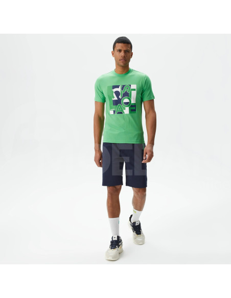 Lacoste - Lacoste Men's Slim Fit Crew Neck Printed Green T-Shirt Тбилиси - изображение 6