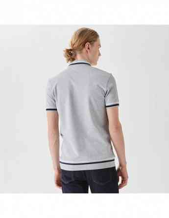 Lacoste - Lacoste Men's Slim Fit Striped Gray Polo Тбилиси