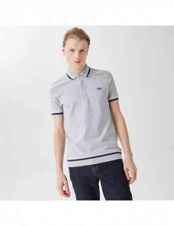 Lacoste - Lacoste Men's Slim Fit Striped Gray Polo Тбилиси