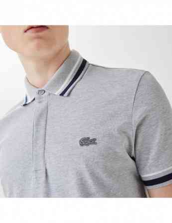 Lacoste - Lacoste Men's Slim Fit Striped Gray Polo Тбилиси